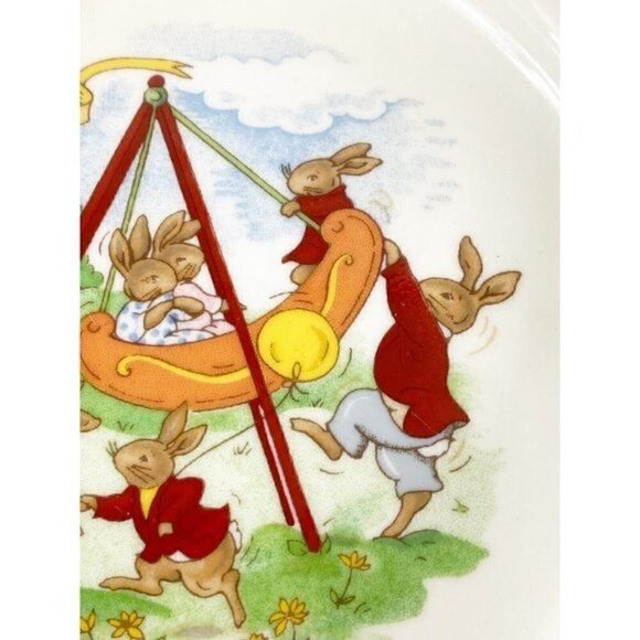 Bunnykins Fun Park Celebration Lipped Bowl 1936 Royal Doulton bone china - Picture 12 of 12